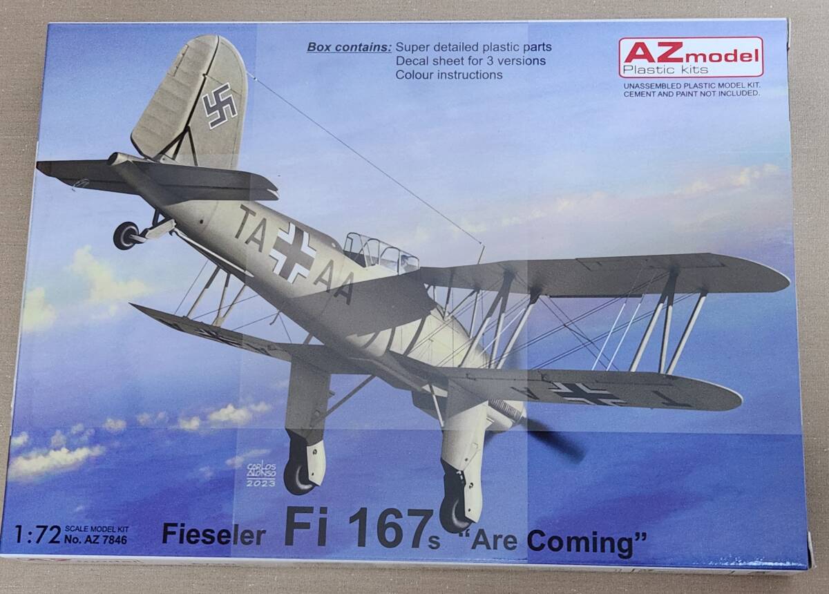 AZモデル 1/72 フィゼラー Fi167 襲来　キャノピーマスキング付き