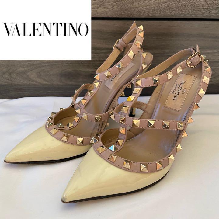 VALENTINO ヴァレンティノ ロックスタッズ エナメル ストラップ VALENTINO ヴァレンティノ ロックスタッズ エナメル ストラップ