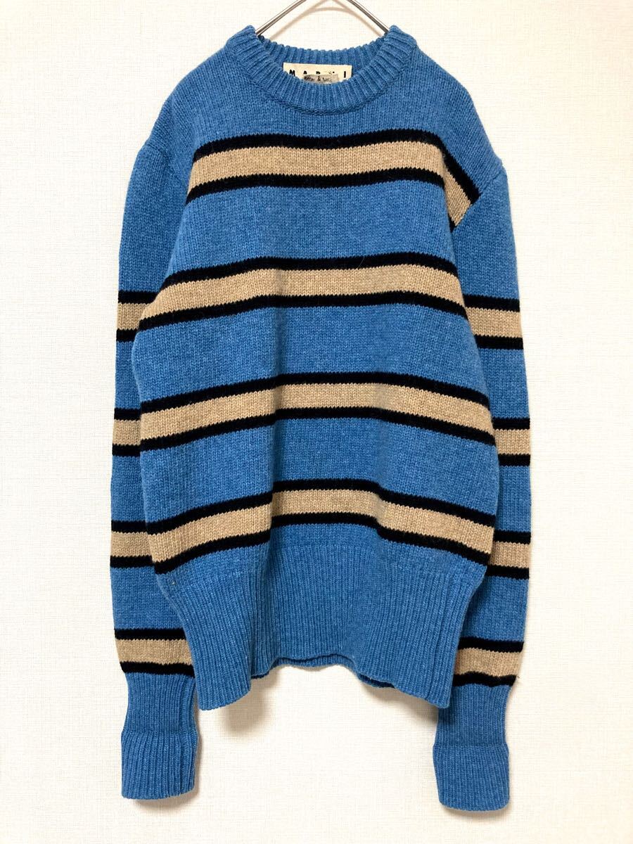 マルニ marni ウール ボーダーニット セーター メンズ トップス マルニ marni ウール ボーダーニット セーター メンズ トップス