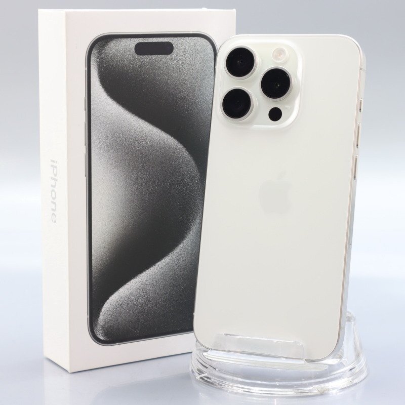 Apple iPhone15 Pro 128GB ホワイトチタニウム A3101 MTU83J/A バッテリ97% ■SIMフリー★Joshin9491【1円開始・送料無料】