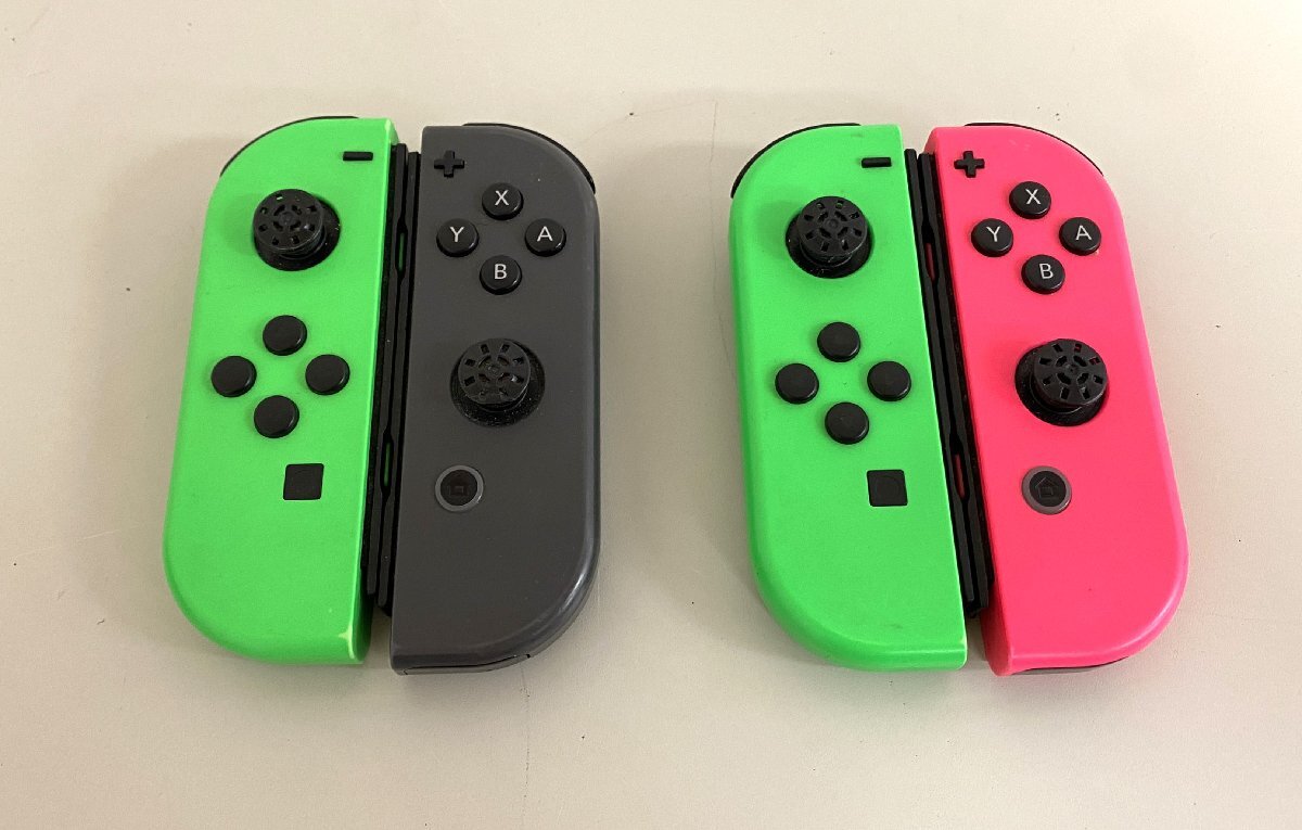 高崎店【現状品】u10-35 Nintendo Switch スイッチ Joy-Con ジョイコン 2セット ネオングリーン ネオンピンク グレー HAC-015 HAC-016