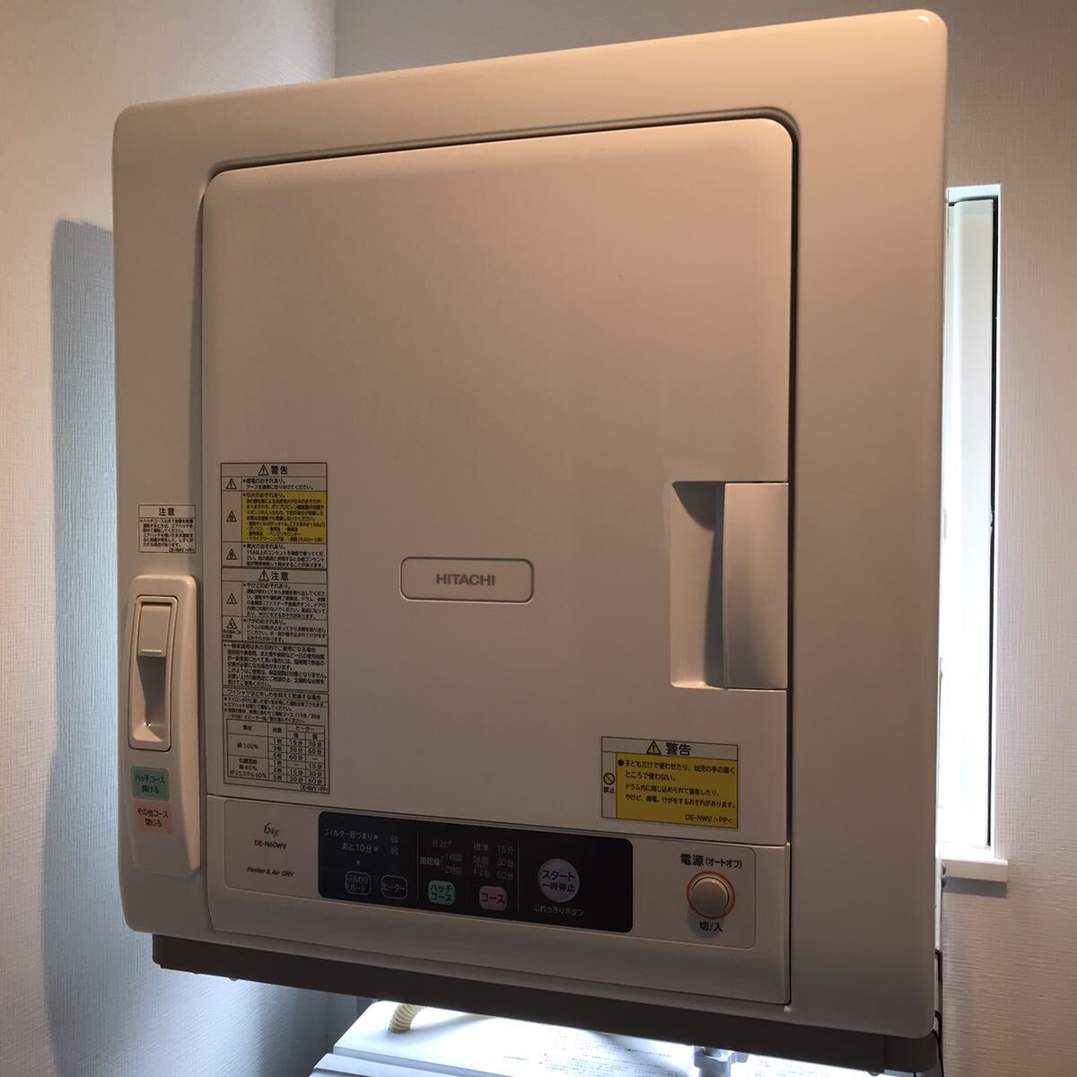 HITACHI 日立 衣類乾燥機 DE-N60WV 6㎏ 2019年製 ペット,喫煙なし 中古 訳あり ジャンク 要修理 本体のみ