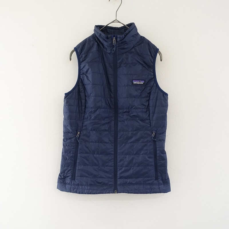 パタゴニア Patagonia *ナノパフベスト*XSネイビー中綿薄手ライトアウタージップアップ(jk33-2409-1)【20J42】