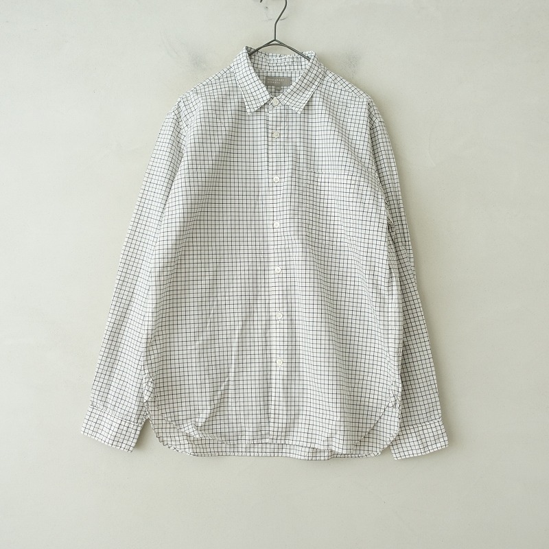 【メンズ】マーガレットハウエル MARGARET HOWELL *コットン格子チェックシャツ*L綿ウインドウペン(25-2409-77)【40J42】
