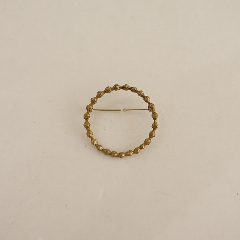 【美品/定価1.1万】ミナペルホネン mina perhonen *tambourine ブローチ*ゴールド真鍮ブラスアクセサリー(ac88-2409-78)【90J42】