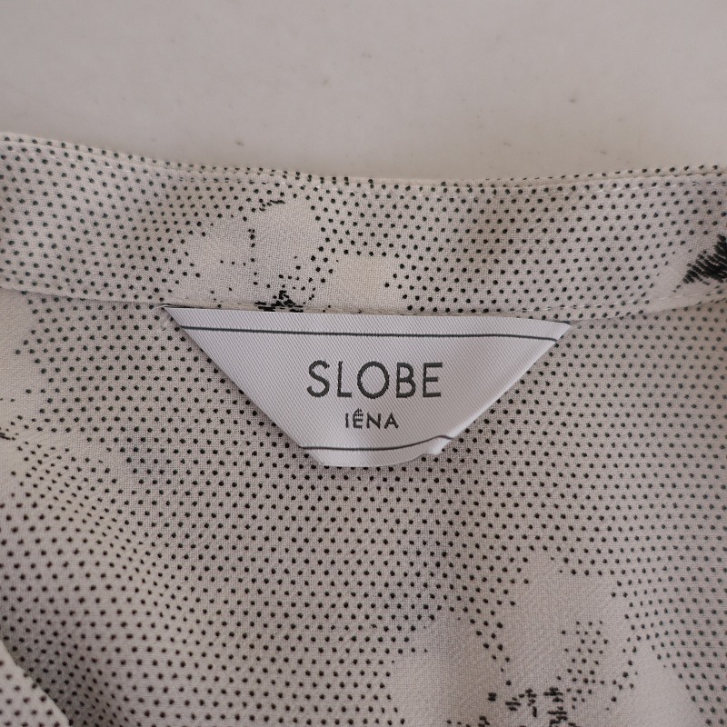 【定価1.3萬】スローブイエナ SLOBE IENA *ドットフラワーギャザーブラウス*キーネックプルオーバー長袖(2-2409-455)【71J42】