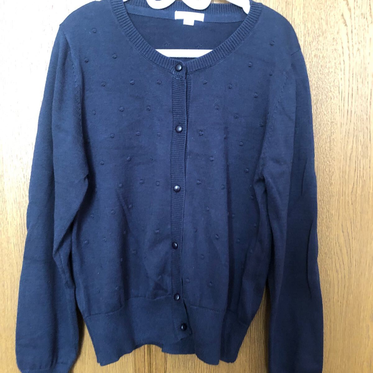 a.v.v カーディガン 150 長袖 ネイビー コットン