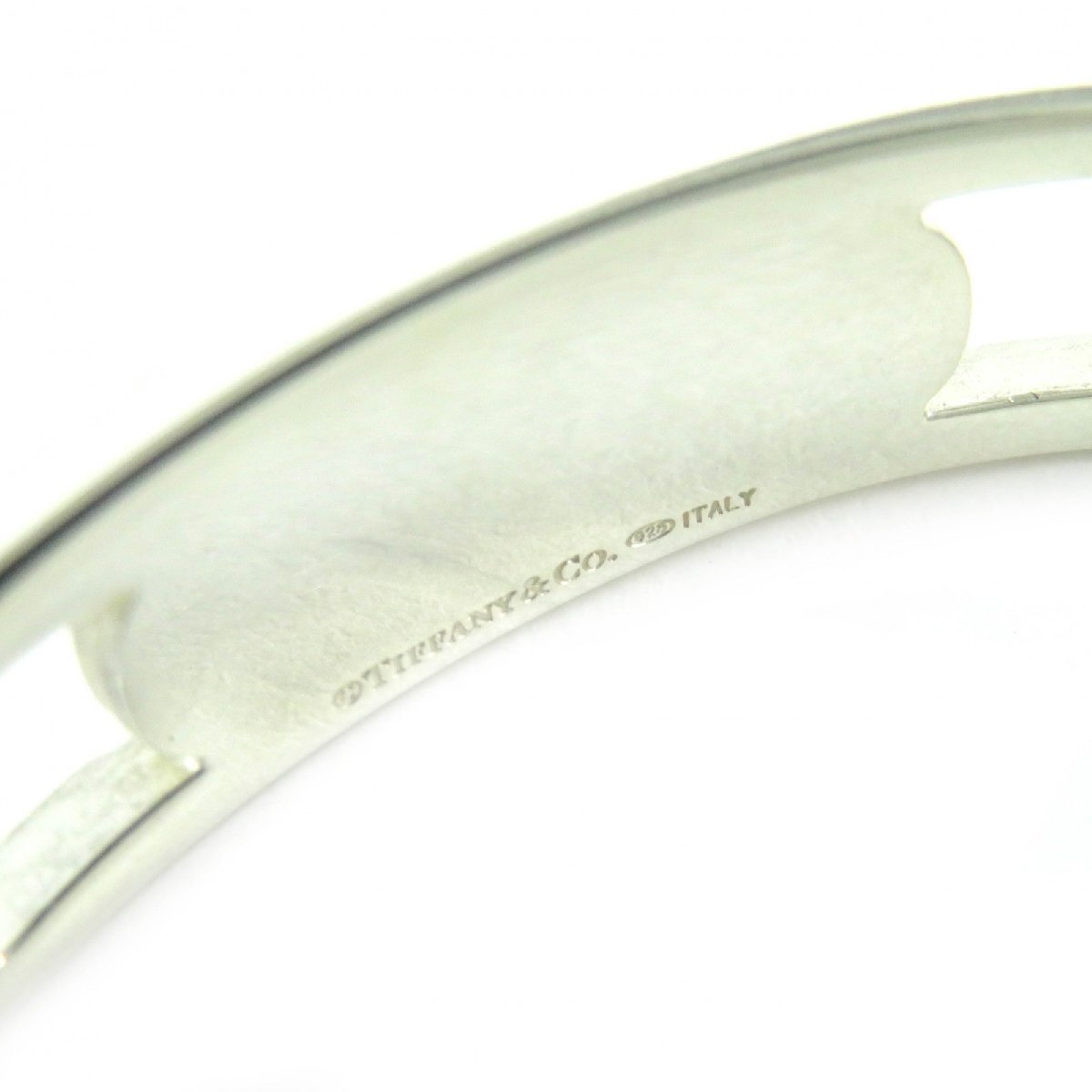 美品△TIFFANY&Co. ティファニー 1837 ナロー オープン バングル ブレスレット アクセサリー SV925 シルバー 重量28.5g メンズ オススメ