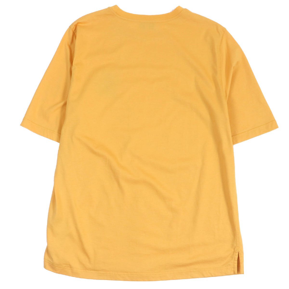 未使用品□HERMES エルメス 2023年制 H357925 シュヴォー?アン?シンメトリー ラムレザーパッチ 半袖Ｔシャツ オレンジ S 伊制 正規(guī)品