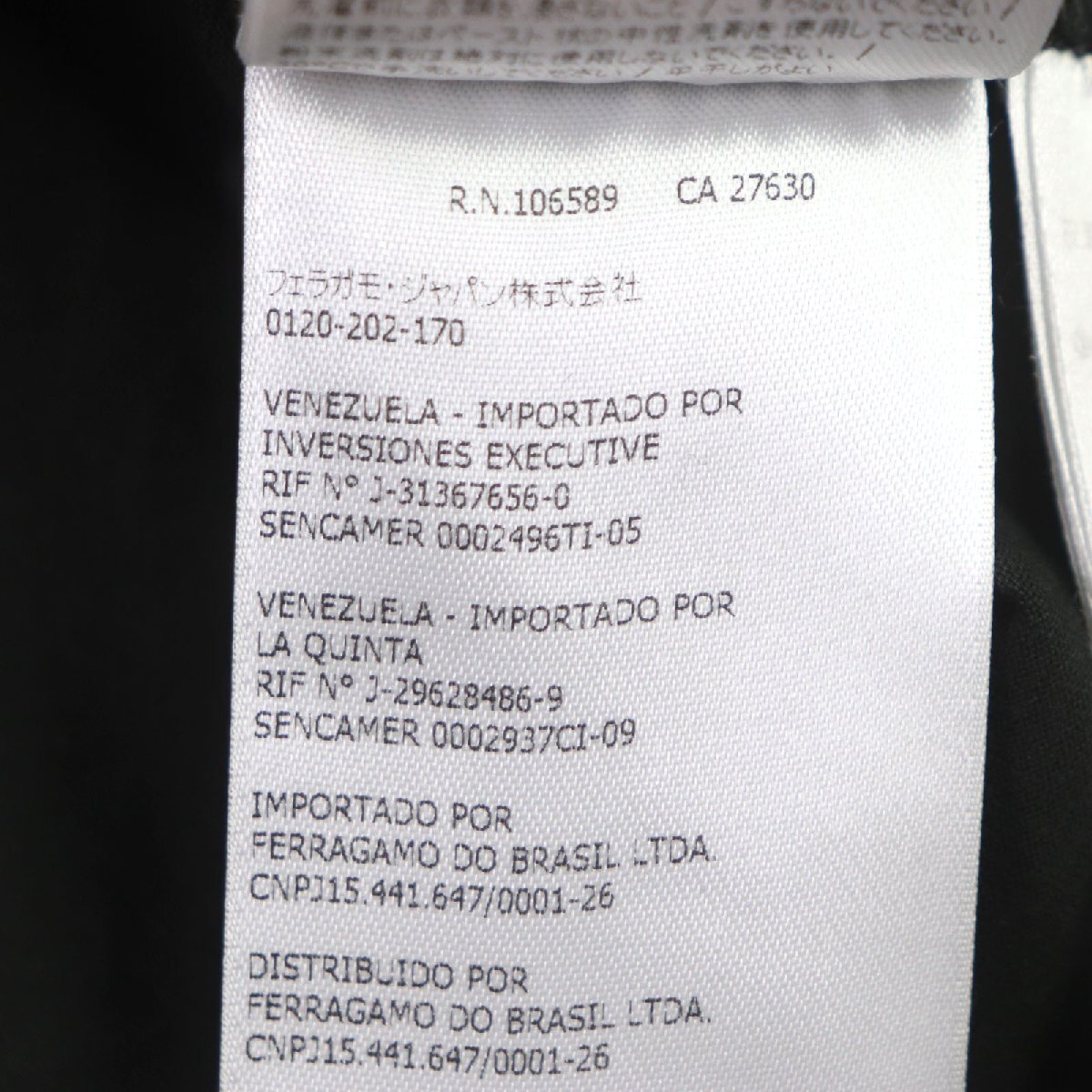  прекрасный товар V Salvatore Ferragamo перфорирование gun chi-ni кожа обрезка вырез лодочкой половина рукав короткий рукав футболка M стандартный товар мужской 