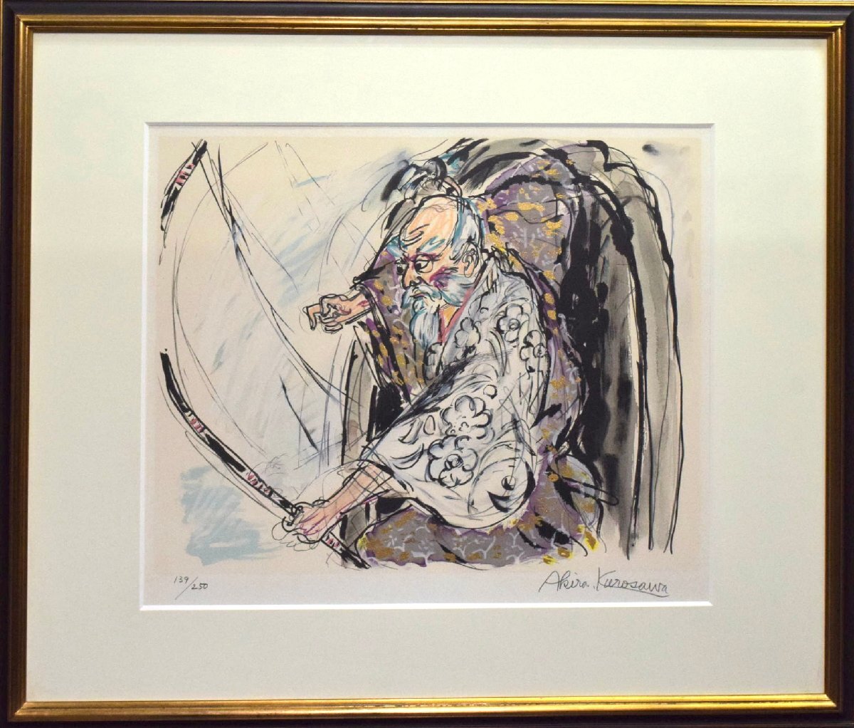 絵画 額装 現代アート リトグラフ ED 直サイン有り 大判 84×66センチ