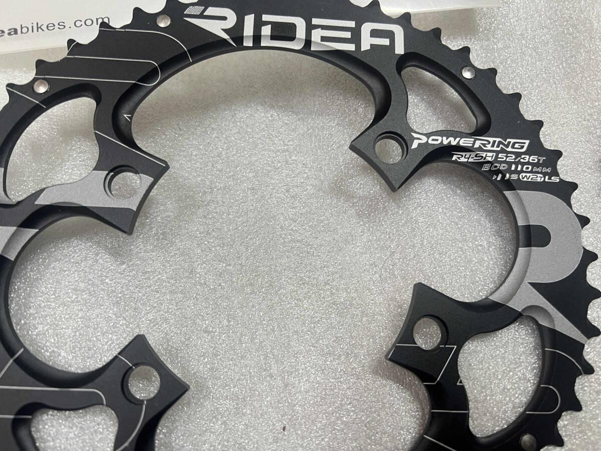 新品 RIDEA 楕円 4アーム 52/36T BCD110 チェーンリングパワーリング POWERING