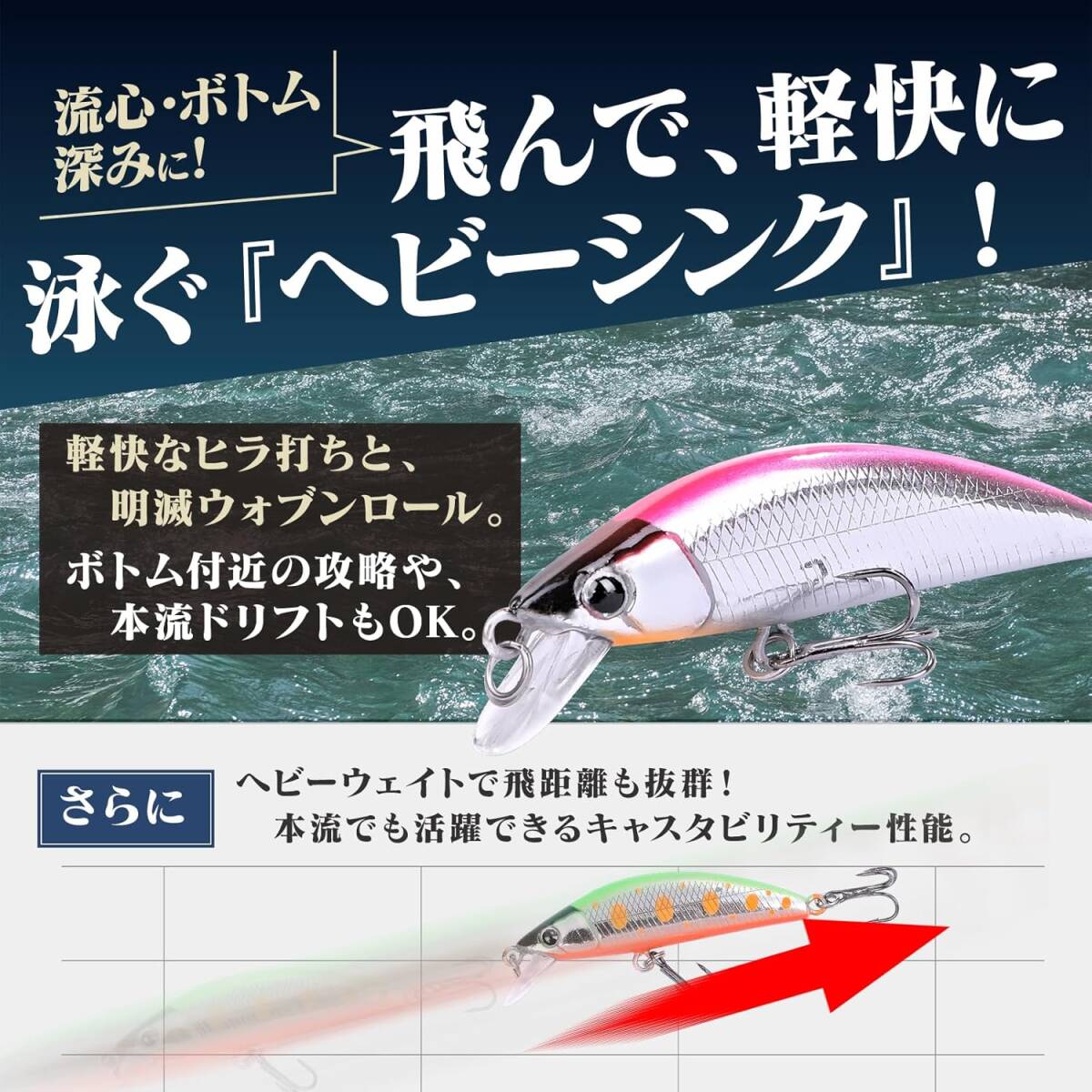 ルアー 5色5個セット トラウトルアー 渓流 ルアー セット ミノー ルアー 5色5個セット トラウトルアー 渓流 ルアー セット ミノー