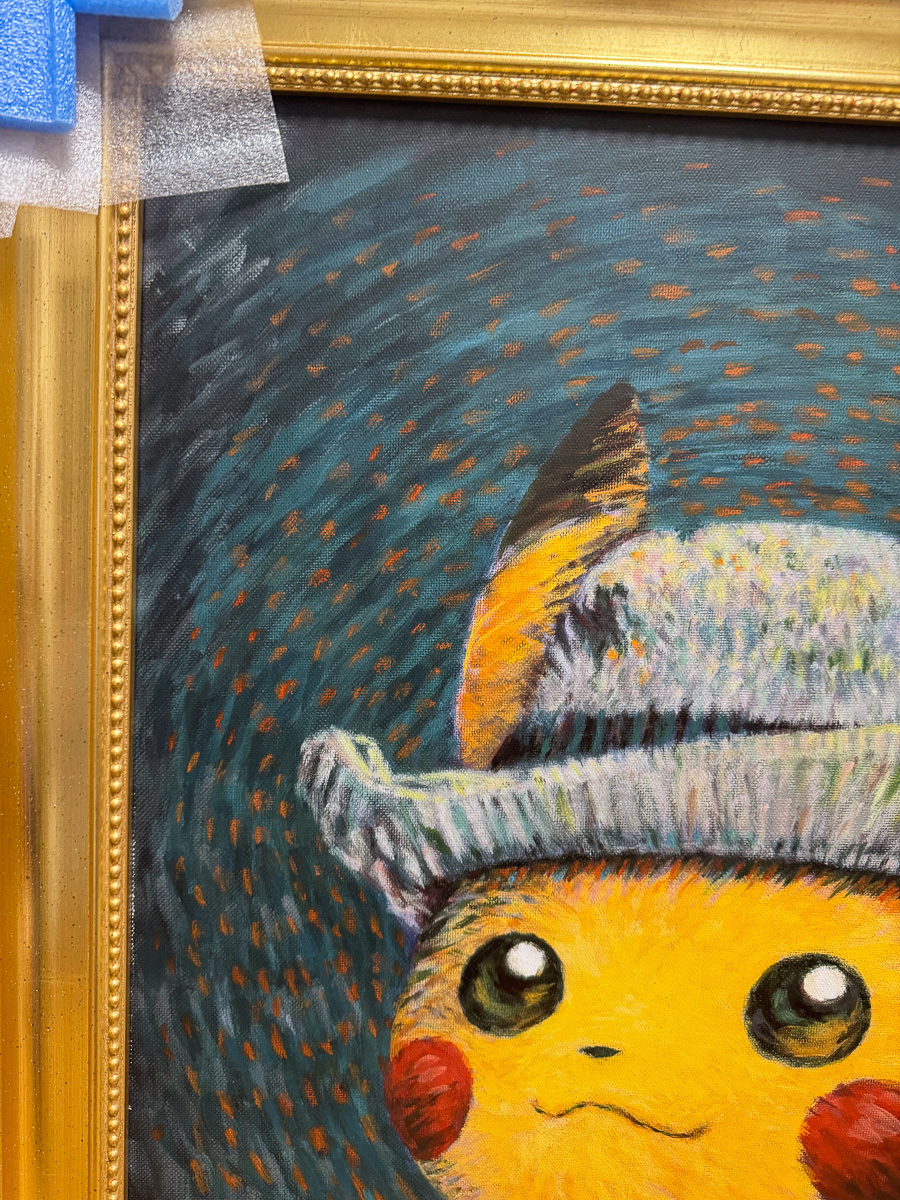 ゴッホ ピカチュウ キャンバスアート Mサイズ 65x50cm 金枠 ゴッホ ピカチュウ キャンバスアート Mサイズ 65x50cm 金枠