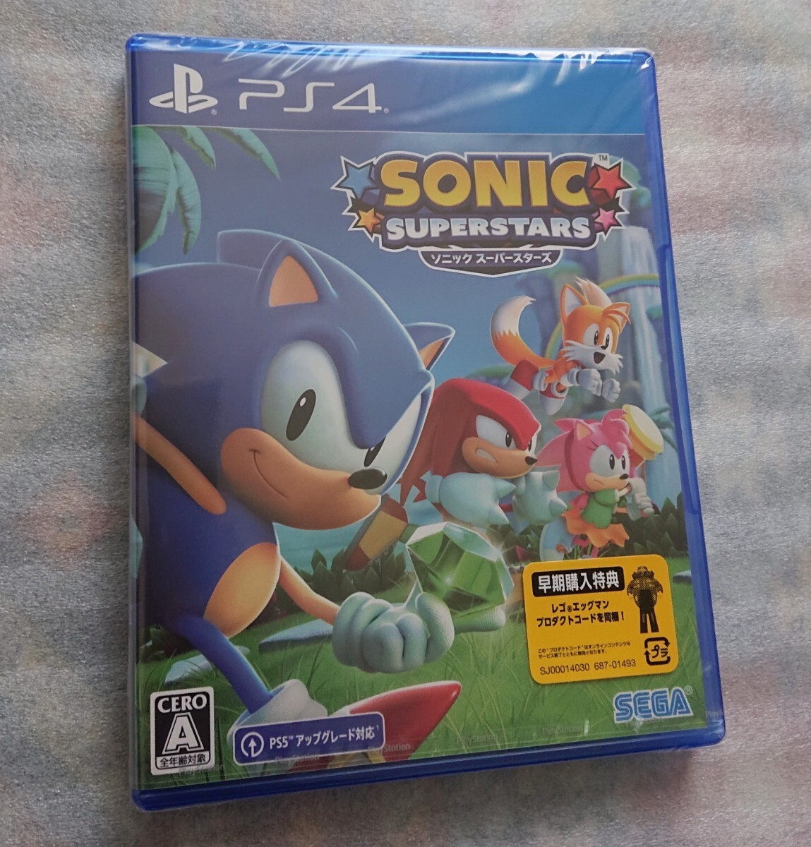 新品 PS4 セガ「ソニックスーパースターズ」未開封（PS5アップグレード対応）早期購入特典（レゴ エッグマン コード）封入 定価=6589円