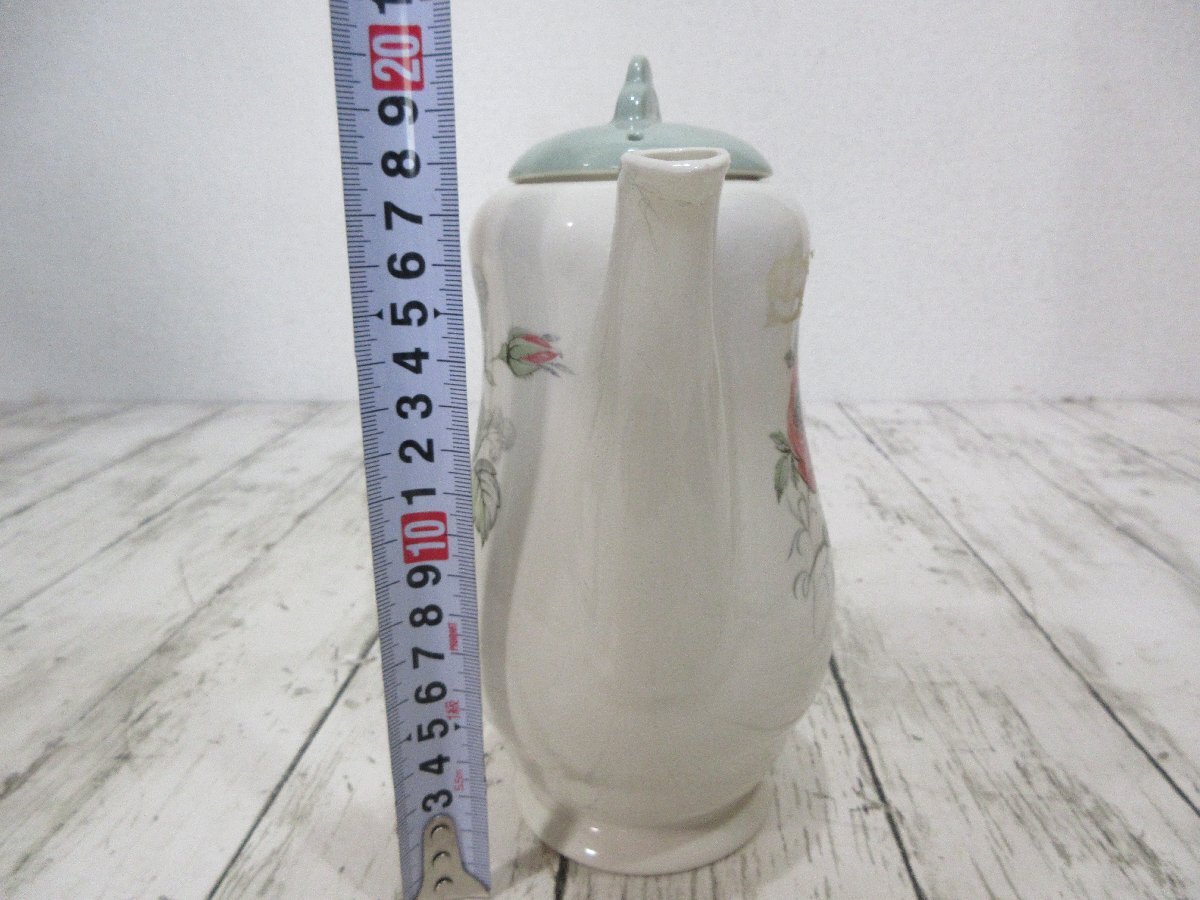 35.アンティーク　イギリス　 Royal Staffordshire　ティーポット　ピンクローズ 【星見】