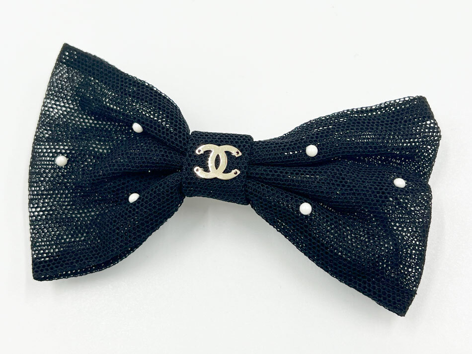 【いつもの髪型が更に可愛く♪2色】シャネル リボンバレッタ 即決 シャネル CHANEL バレッタ 髪留め ヘアアクセサリー リボン