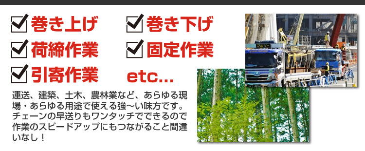 【2トン】レバーホイスト 2000kg チェーンホイスト レバー式 荷締機 手動式 荷締め 運搬 固定 建設 業務 クレーン 巻き上げ 巻き下げ_画像2