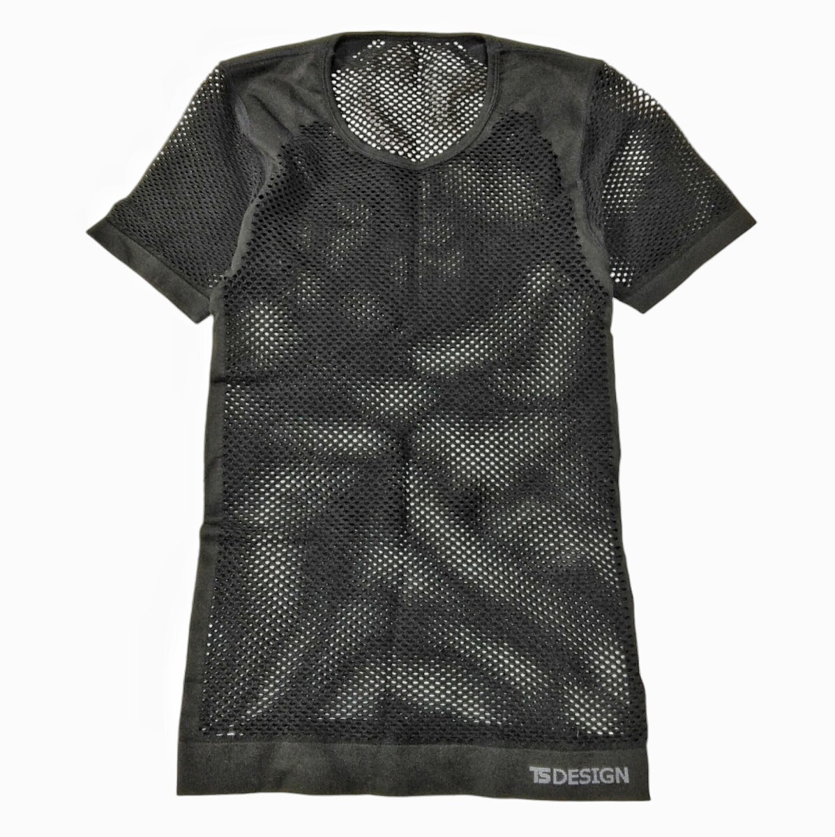 【TS DESIGN】 メッシュ 半袖 トップス Tシャツ 黒 ブラック 通気性 アンダーウェア 作業(yè)著 作業(yè)服 スポーツウェア ストレッチ メンズ