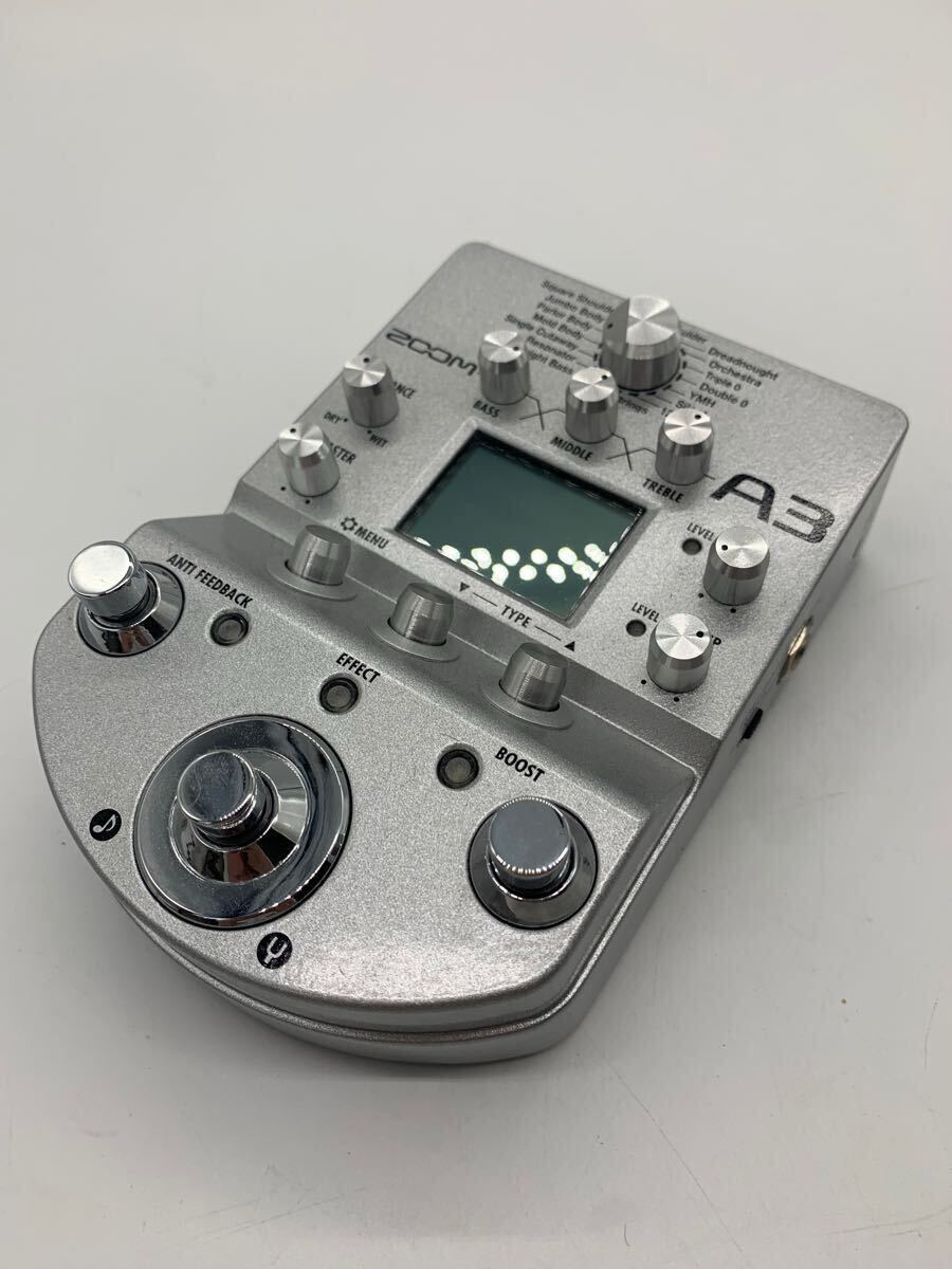 ZOOM A3 アコースティックギター用プリアンプ(DI)&マルチエフェクター 美品
