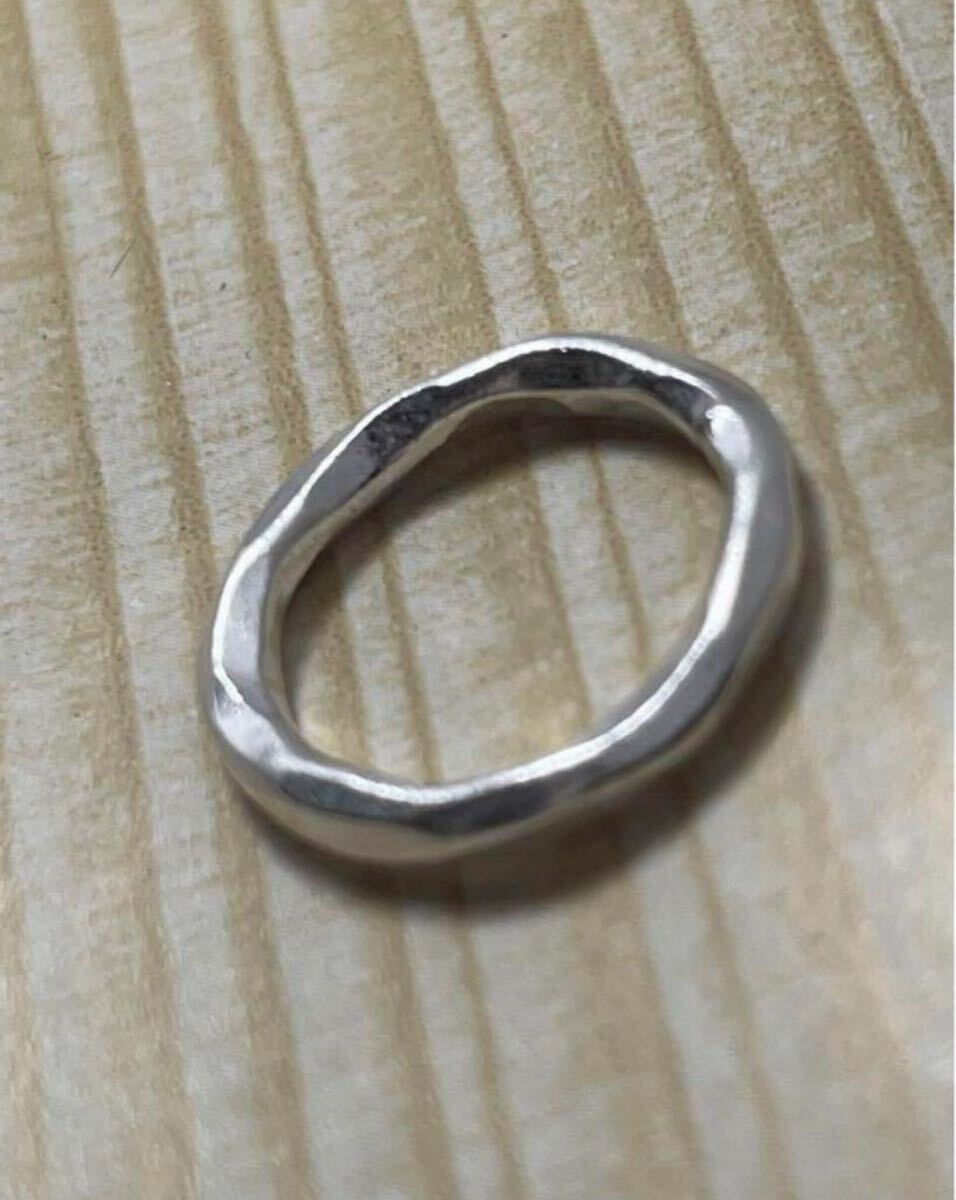 カレンシルバー指輪両甲丸叩き打ちSILVER変形甲丸ピンキーリング カレンシルバー指輪両甲丸叩き打ちSILVER変形甲丸ピンキーリング