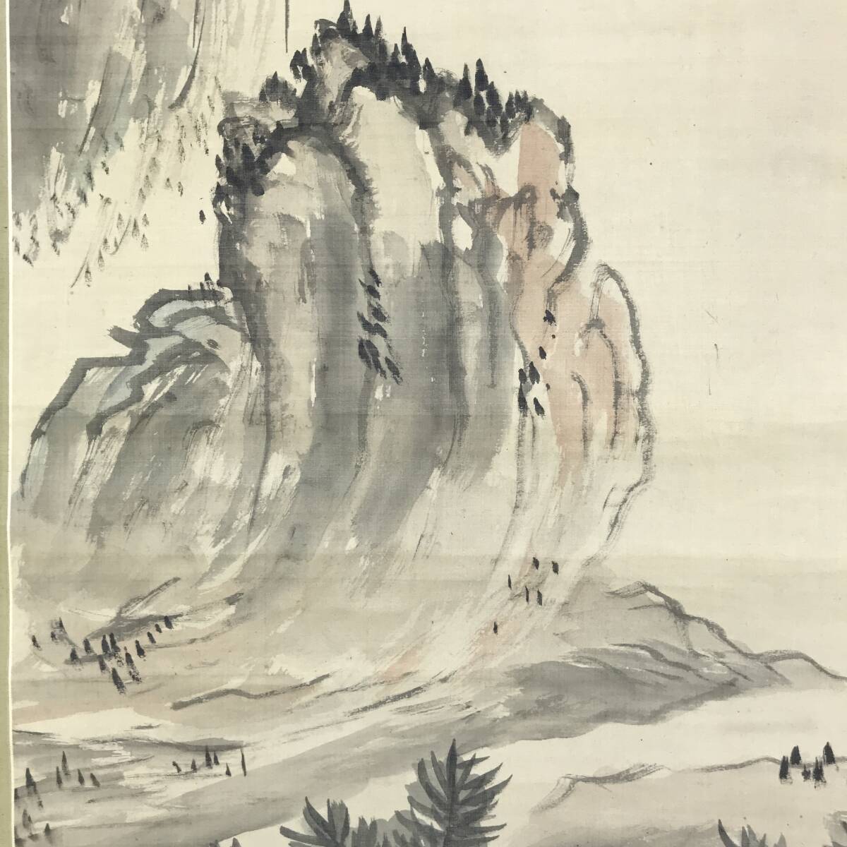 真作/横井金谷/山水図/淡彩山水図/与謝蕪村に学ぶ/掛軸☆宝船 真作/横井金谷/山水図/淡彩山水図/与謝蕪村に学ぶ/掛軸☆宝船