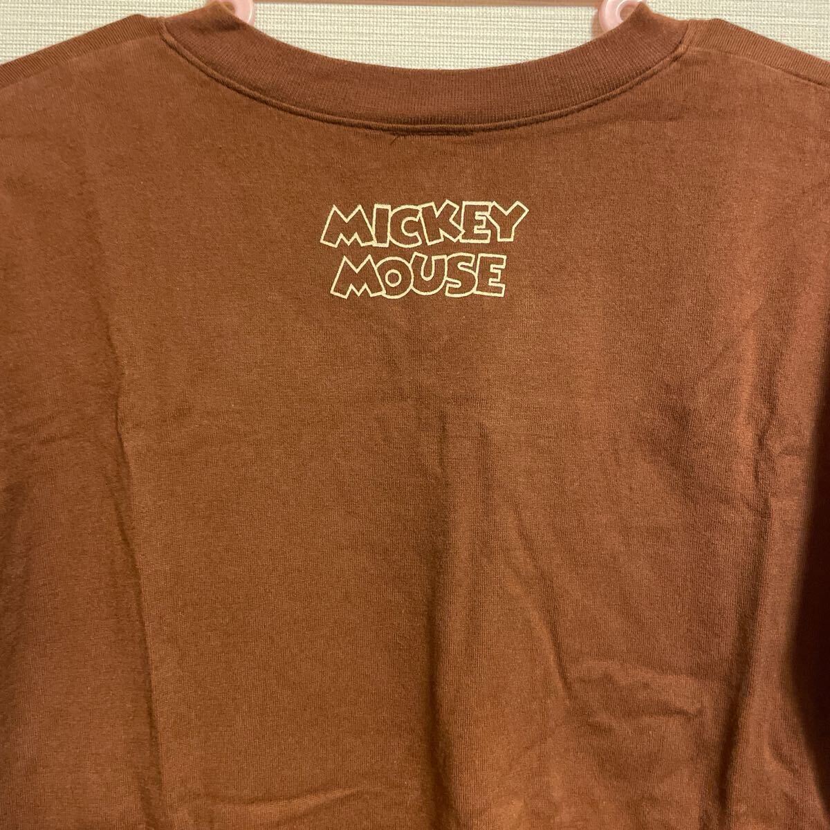 ディズニー ミッキー Tシャツ 半袖 フリーサイズ ブラウン 茶 _画像4