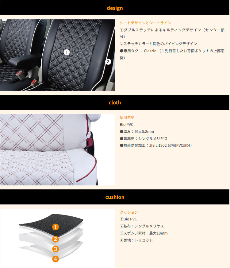  Clazzio quilting type seat cover for 1 vehicle set Honda Step WGN gasoline Brown × ivory [EH-0408]