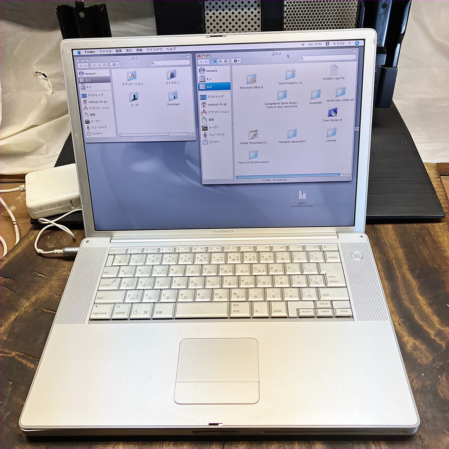 アルミニウム Apple PowerBook G4 1Ghz 512MB 実働品 アルミニウム Apple PowerBook G4 1Ghz 512MB 実働品