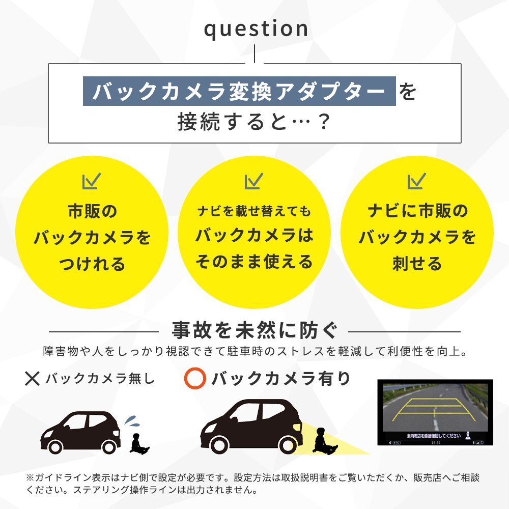 NSCP-W61 NHZN-W61GD NSZC-W61 NSZC-D61 2011年モデル トヨタ ダイハツ バックカメラ 接続アダプター 配線 リアカメラ RCA変換 RCH001T互換