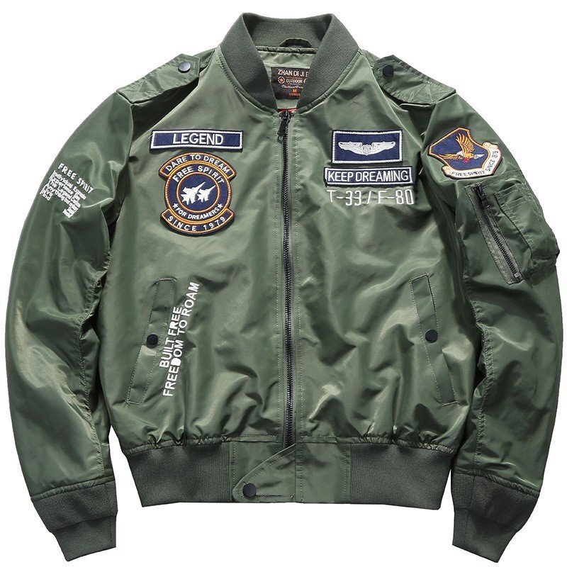 4XL black military jacket men's MA-1 embroidery .. collar English character piece . casual dressing up MA1 spring autumn 