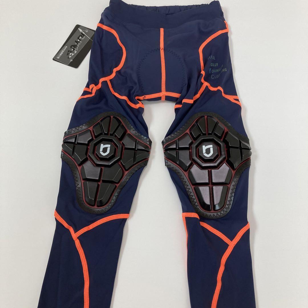【新品】サイクルパンツ Mサイズ ネイビー×オレンジ ランバイク ストライダー 新品】サイクルパンツ Mサイズ ネイビー×オレンジ ランバイク