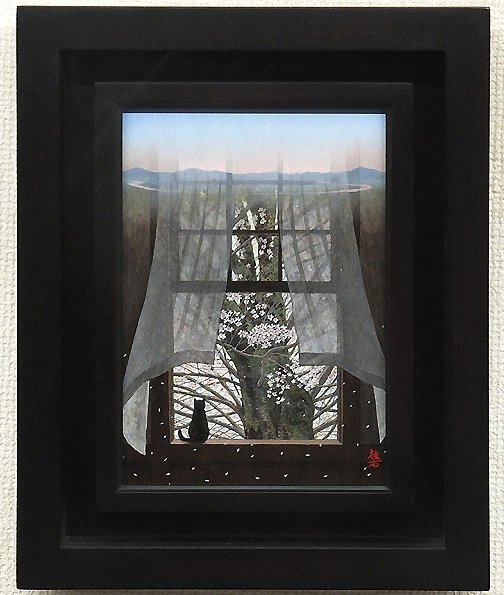 ◉ 「 波打ち際 」 油彩画　サムホール 安田英明 『絞り椿』 油絵・油彩画 SM(サムホール) 絵画 洋画 冬