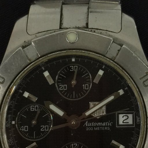 タグホイヤー エクスクルーシブ クロノグラフ 自動巻 腕時計 メンズ デイト ブラック文字盤 稼働品 TAG HEUER