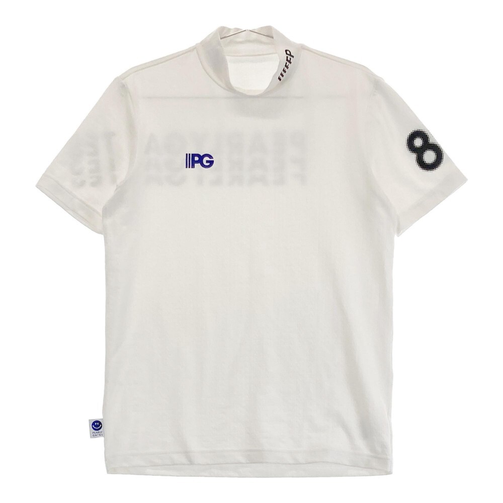 PEARLY GATES パーリーゲイツ 2022年モデル ハイネック 長袖Tシャツ ロゴ 総柄 ホワイト系 3 [240101274742] ゴルフウェア メンズ