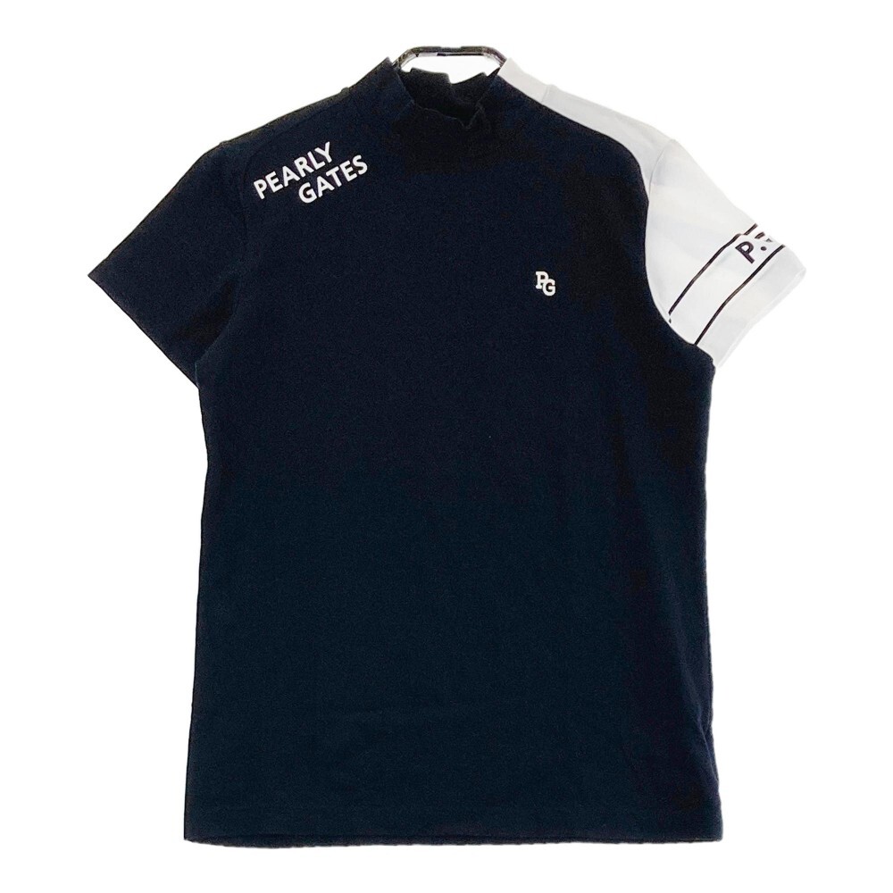 PEARLY GATES パーリーゲイツ 2023年モデル モックネック 半袖Tシャツ ブラック系 1 [240101282006] ゴルフウェア レディース