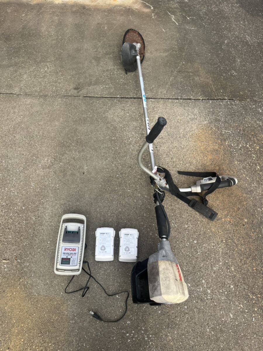 RYOBI BK-2300A 静音 0ガス　充電式草刈機 バッテリ2付き　充電器 動作品　引取限定！