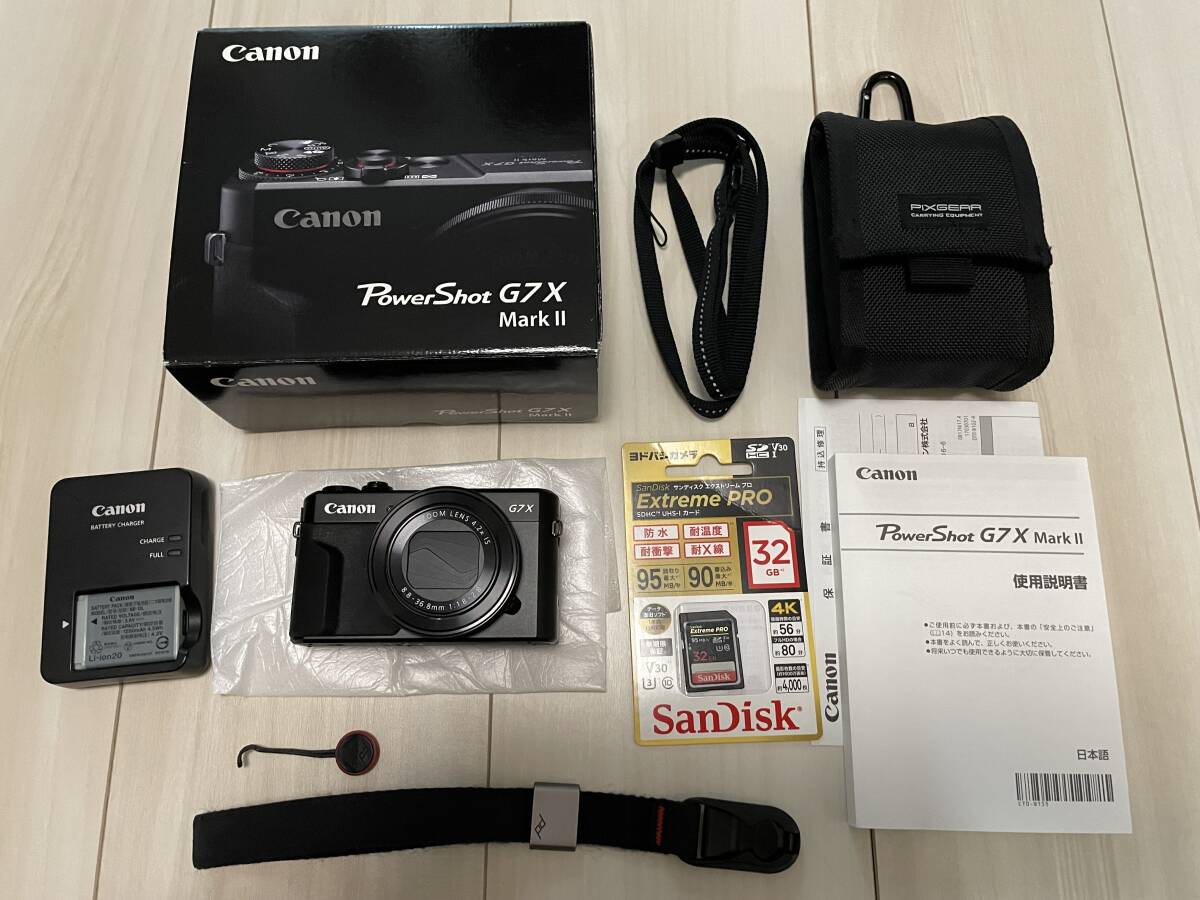 PowerShot G7 X Mark II 美品　Peak Designストラップ　オマケ付き