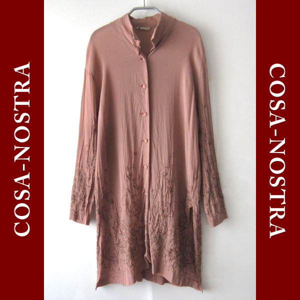 美品 COSA-NOSTRA/コーザノストラ★ エスニック 美しい刺繍の薄手ワンピース_画像1