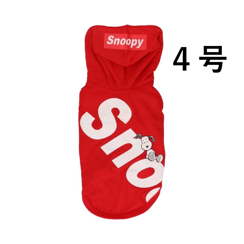 PEANUTS ピーナッツ SNOOPY スラブＢＩＧロゴフーディ レッド 4号