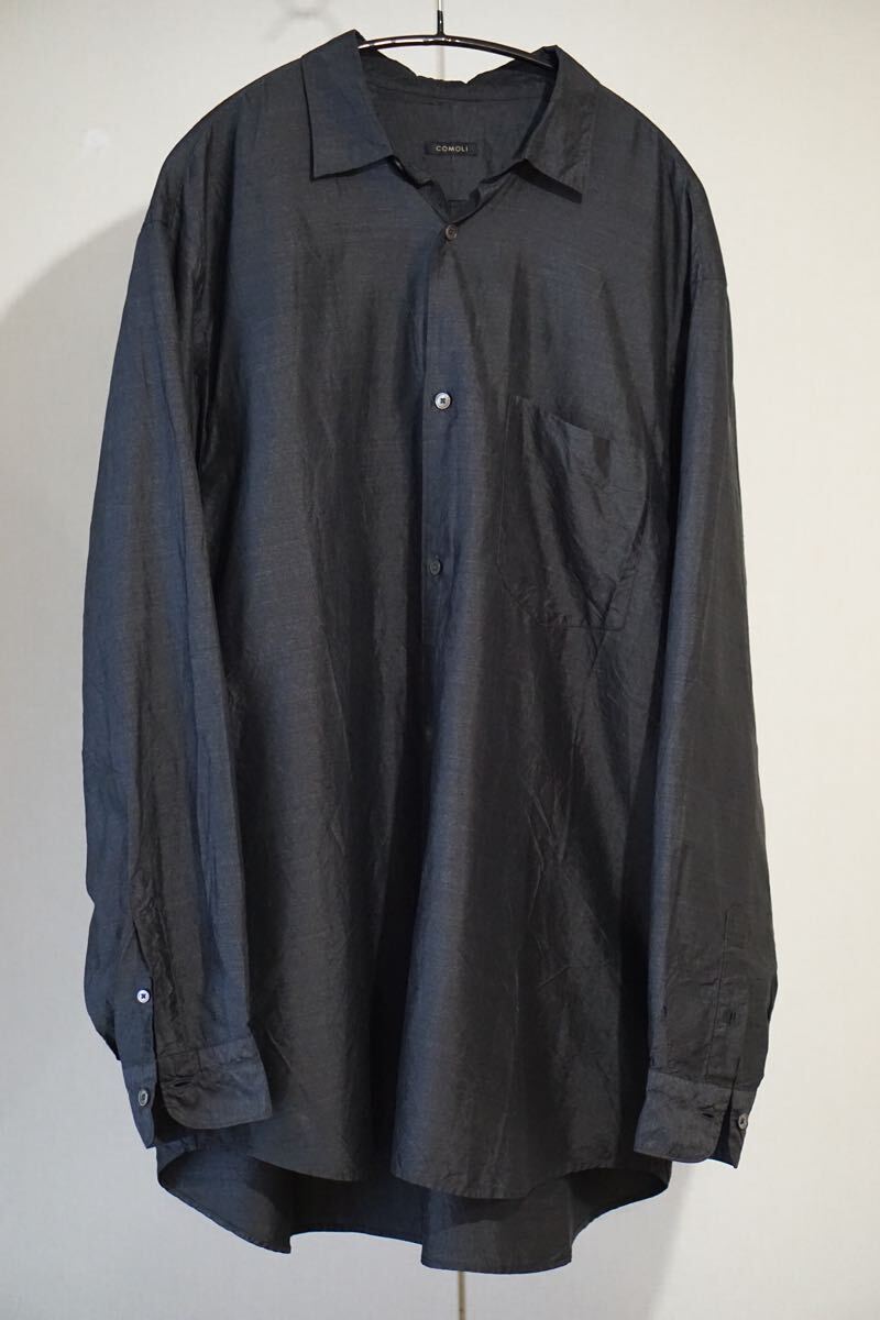 21SS COMOLI 杢シルクシャツ 3 チャコール コモリシャツ|Yahoo 21SS COMOLI 杢シルクシャツ 3 チャコール コモリシャツ|Yahoo