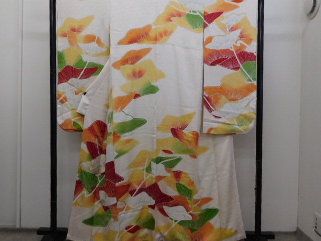 〔楽布〕P31351　正絹　振袖　袷　k