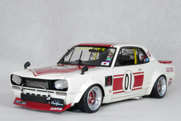 ● 1/18 ニッサン 〓 スカイライン LB-Works ハコスカ 2 Door ( ホワイト / レッド ) 〓 NISSAN LB-ワークス