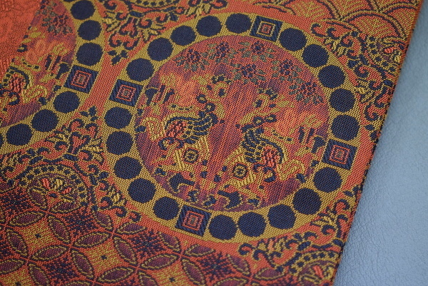 A06-30 prompt decision new old goods silk half width obi hanhaba obi rust .