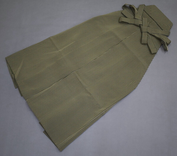 A58-28 prompt decision secondhand goods silk men's hakama lamp with a paper shade type green .85.5cm