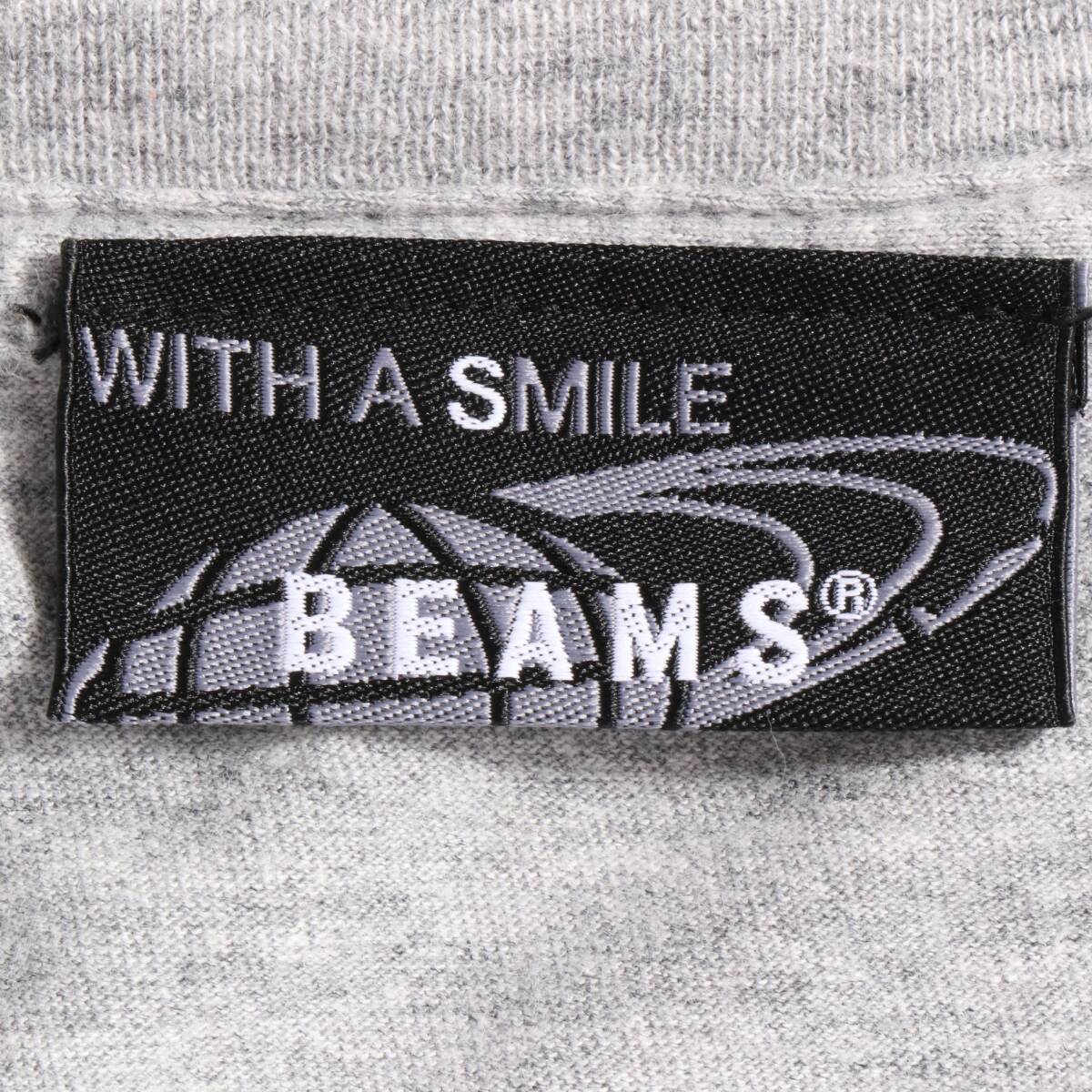 * with translation *BEAMS Beams tops T-shirt 7 minute sleeve Logo print gray 