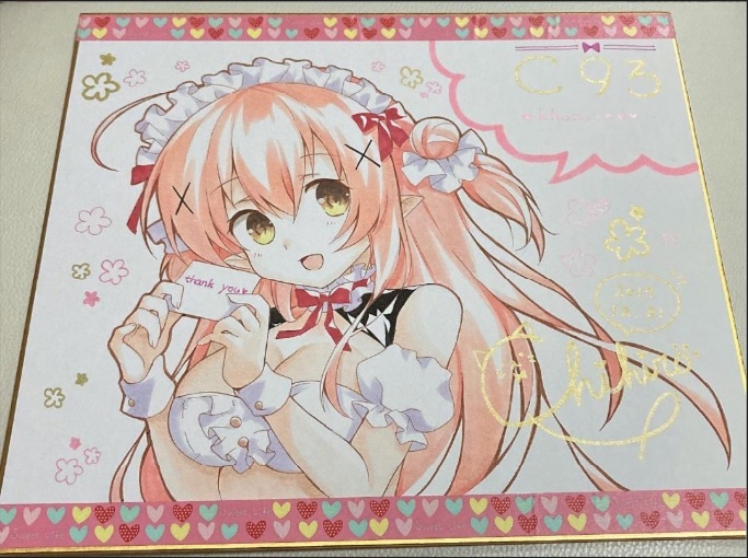 chihiro 直筆サイン 直筆イラスト 原画 色紙 コピック 同人 chihiro 直筆サイン 直筆イラスト 原画 色紙 コピック 同人