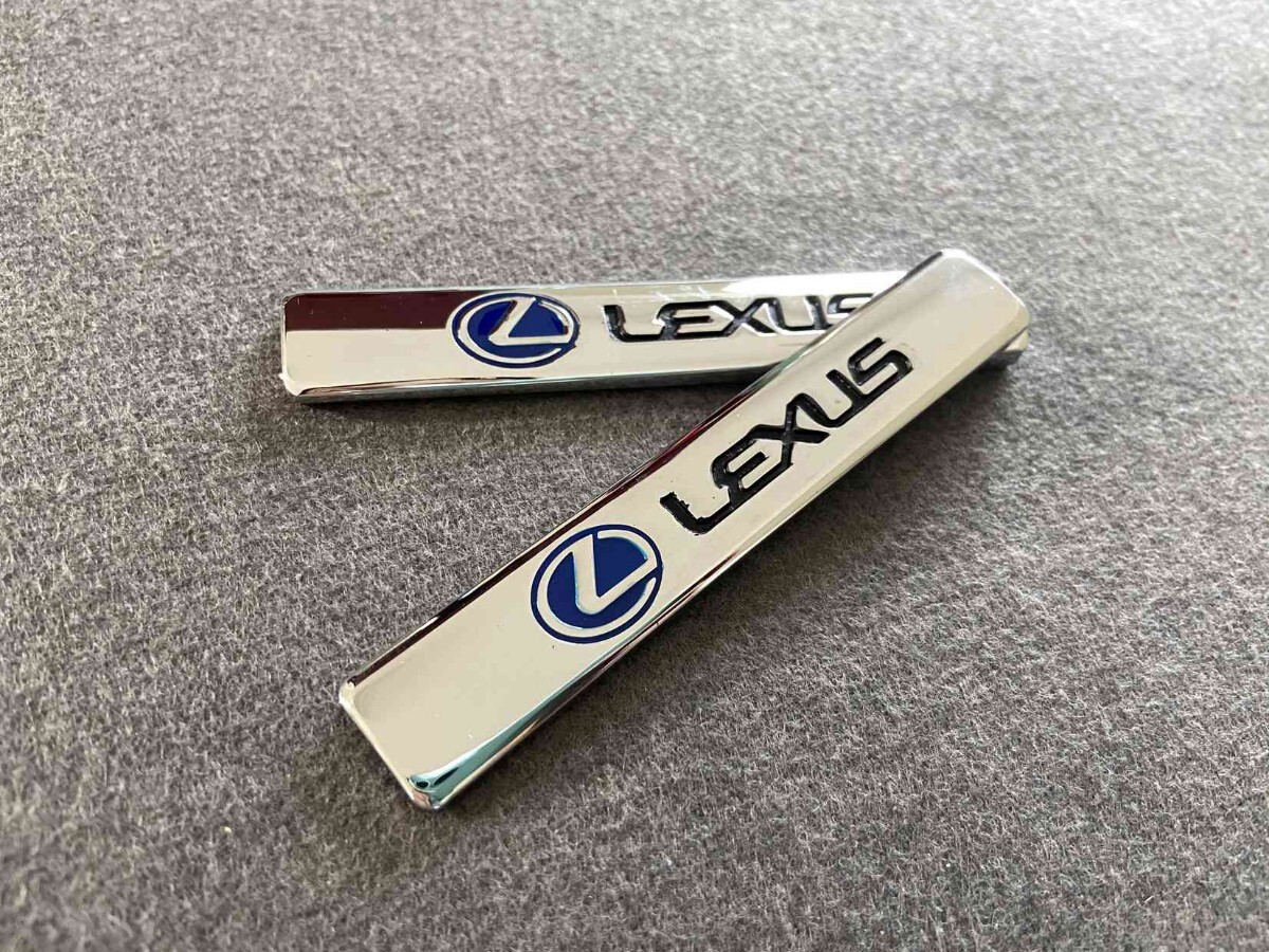 レクサス 車用ステッカー エンブレム 金屬制 2個(gè)セット デカール カーアクセサリー シルバー F23番
