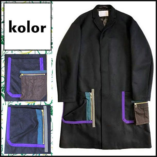 Kolor】渋谷パルコ限定 メンズパッチワークポケット コート Kolor】渋谷パルコ限定 メンズパッチワークポケット コート