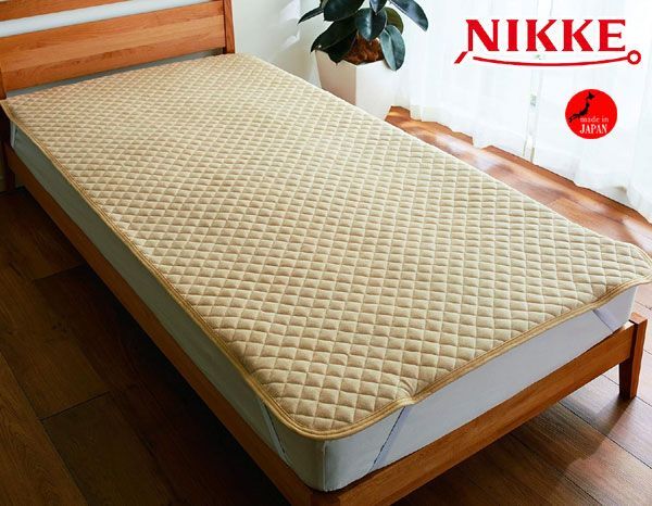 送料300円(税込)■eq023■NIKKE 綿ベロア 敷きパッド シングル ベージュ 6600円相当【シンオク】